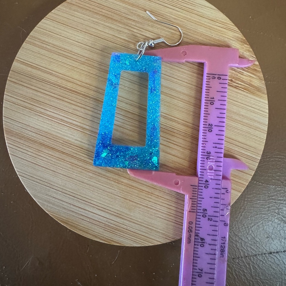 Sparkling Blue Raspberry Lemonade Retro Earrings - Picture 3 of 6
